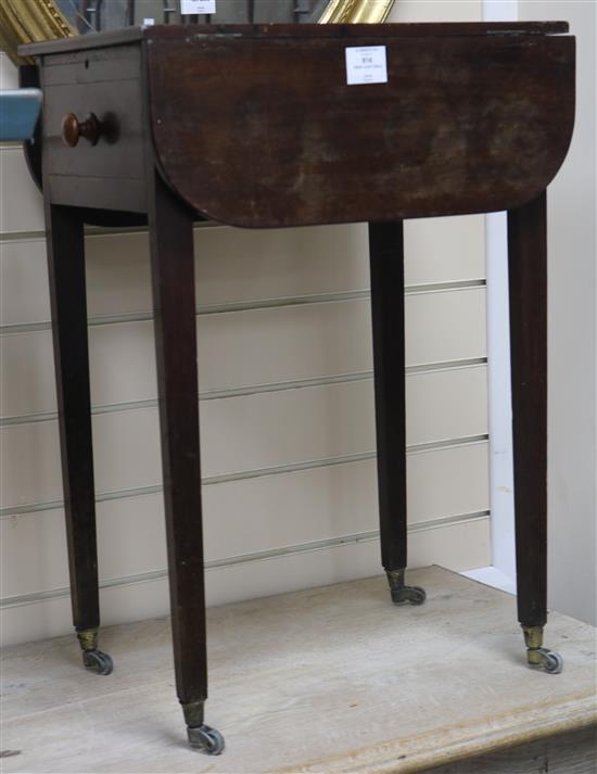 A mahogany drop leaf table, W.45cm